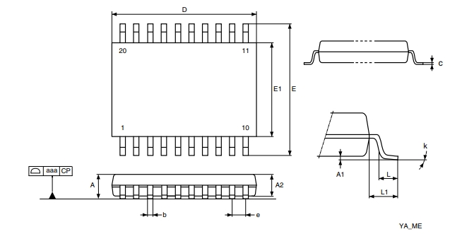 Package diagram of STM32F031F6P6TR